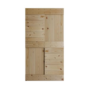S Series 42 in. x 84 in. Unfinished DIY Knotty Wood Barn Door Slab