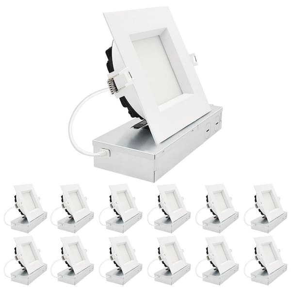 5 in. Integrated LED Square Regressed Mini Panel light, 5CCT, 16/21/26W 1500/2000/2500LM Dual Dimmable 100° Beam 12 Pack