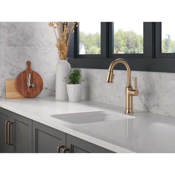 Delta Renaldi Gold Single Handle Bar Faucet in Lumicoat Champagne