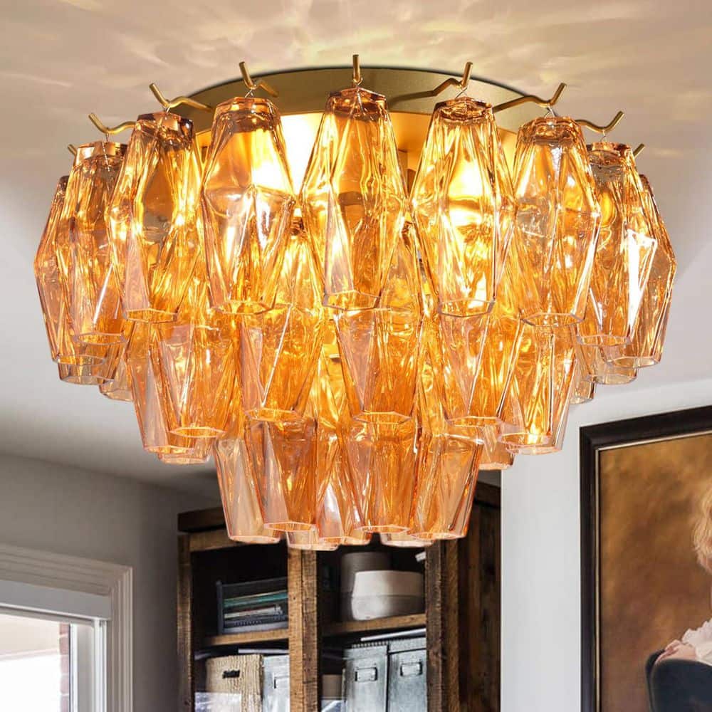 Modern Chandelier 17 in.3-Lights Gold Chandelier for Dining Room, Living Room, Foyer, Bedroom price history on PriceWatchPro