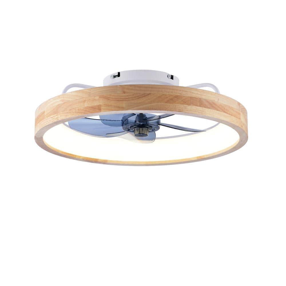 19.7 in. LED Indoor Flush Mount White Oak Farmhouse Style Indoor Ceiling Fan with Light Kit and DC Motor price history on PriceWatchPro