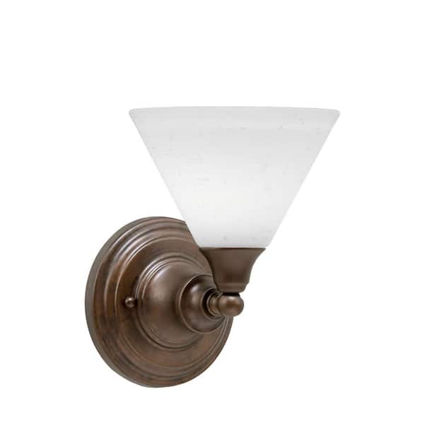 Unbranded Fulton 1-Light Bronze Wall Sconce, 7 in. White Muslin Glass