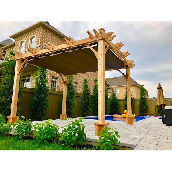 Outdoor Living Today Breeze 10 ft. x 10 ft. Cedar Pergola with Retractable Canopy
