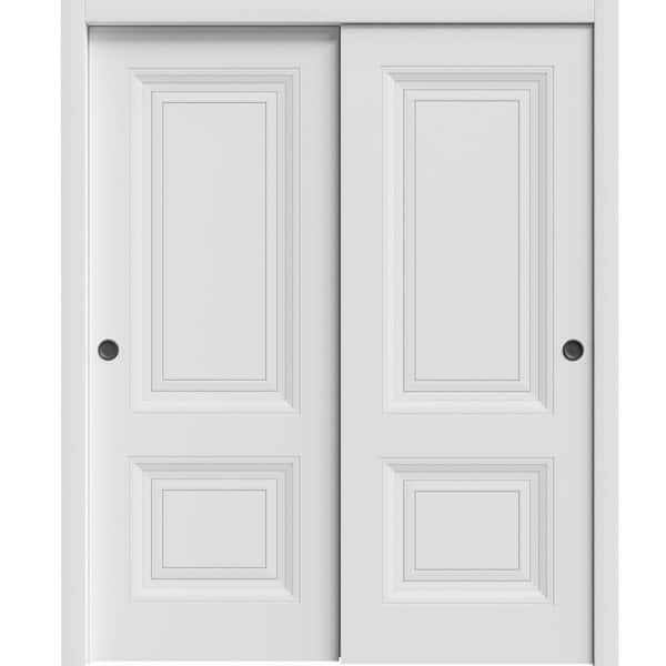 7422 84 in. x 80 in. Sold Core White Color Wood Sliding Door