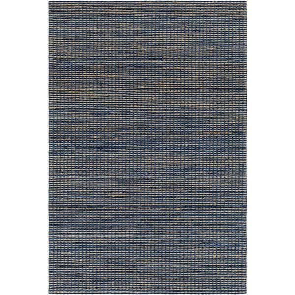 Livabliss Priya Dark Blue 5 ft. x 7 ft. Solid Color Indoor Area Rug