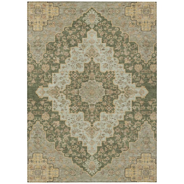 Chantille Machine Washable Indoor/Outdoor Abstract ACN2486 Basil 10 ft. x 14 ft. Area Rug