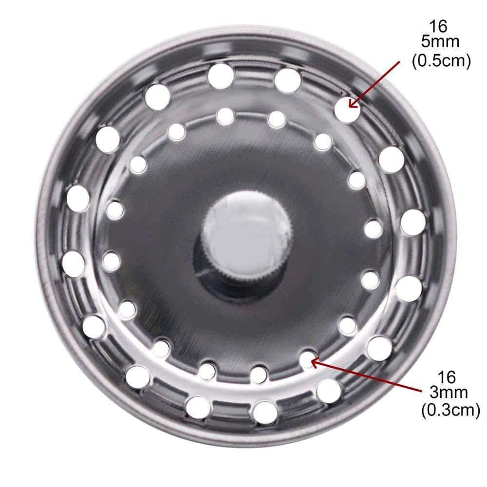 Satin Nickel Kitchen Sink Basket Strainer 2-Pack