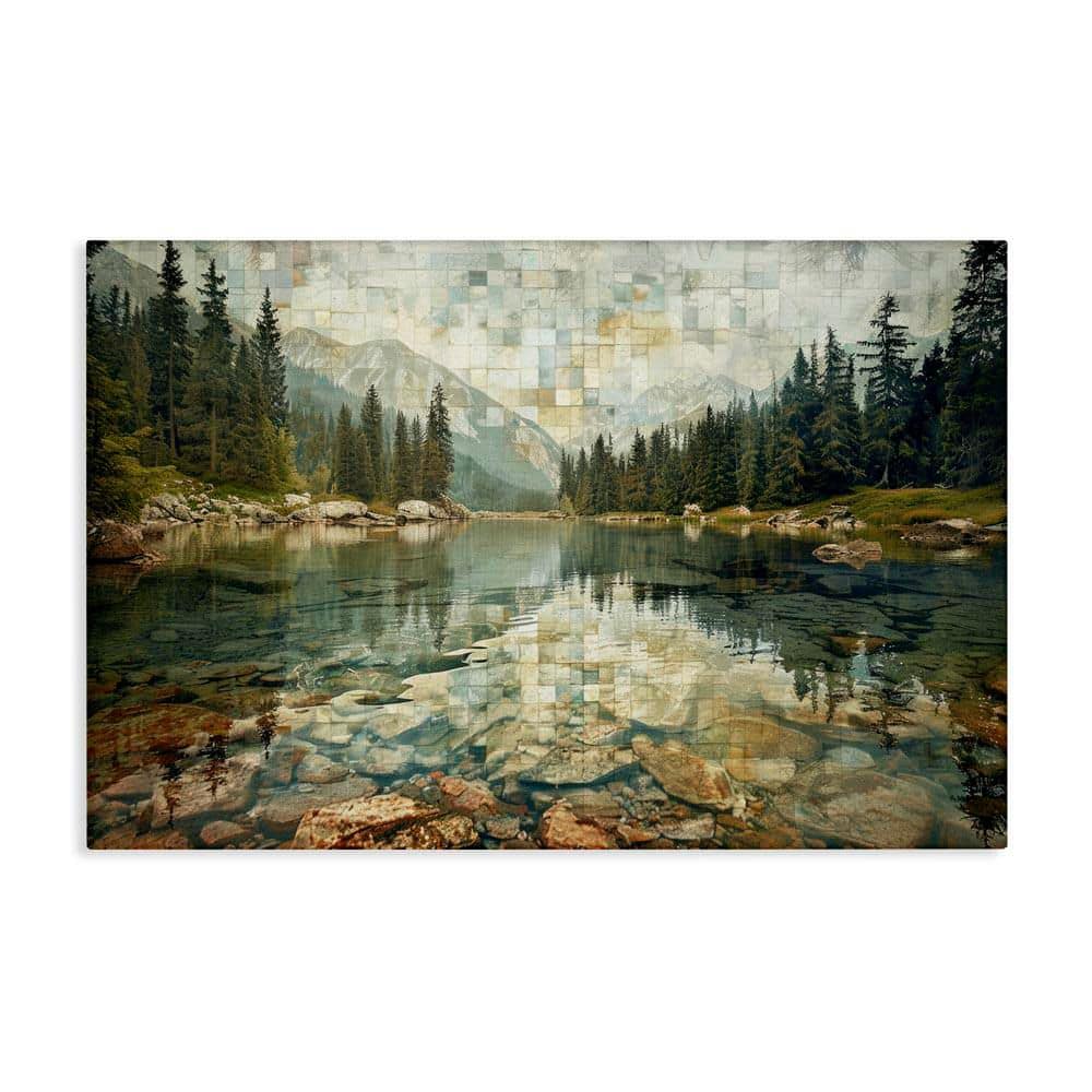 Tiled Mountain Landscape by LSR Design Studio Unframed Nature Graphic Art Print 16 in. x 24 in. price history on PriceWatchPro