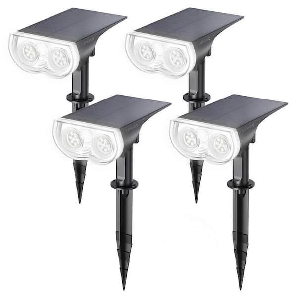 Angel Sar 30% Conversion Rate 6500K Waterproof Dusk-to-Dawn Landscape Solar Spotlights for Patio Garden Yard, Cool White (4-Pack)