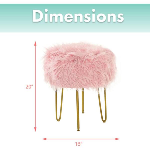 Pink discount fluffy stool