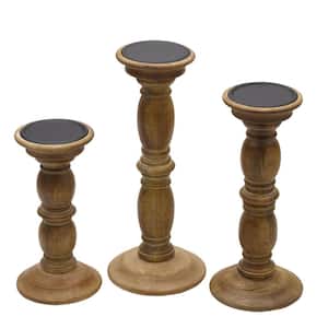 9-in., 11-in., and 13-in. Natural Wood Candleholders