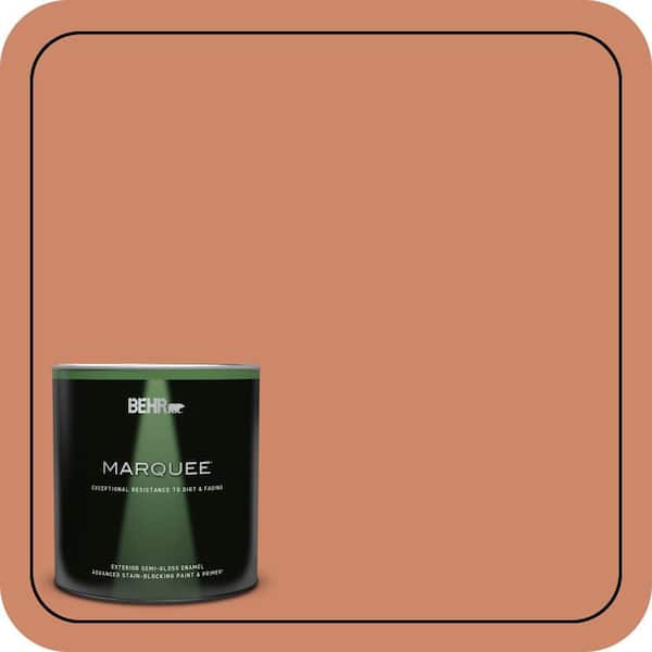 BEHR MARQUEE 1 qt. #230D-5 Aztec Brick Semi-Gloss Enamel Exterior Paint & Primer