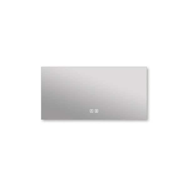 HOMLUX 48 in. W x 24 in. H Rectangular Frameless LED Light with 3 Color and Anti-Fog Wall Mounted Bathroom Vanity Mirror