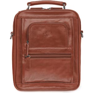 MANCINI Arizona Collection Cognac Leather Double Compartment