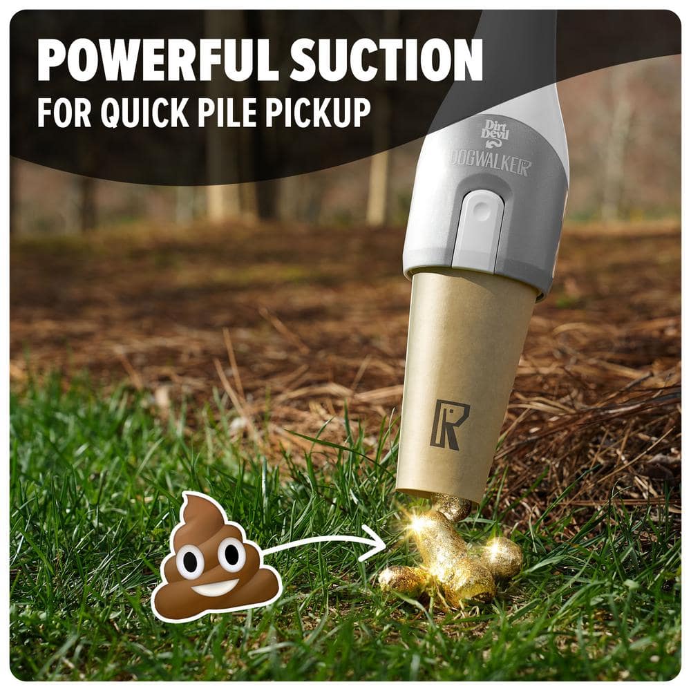 White Cordless Handheld Pet Waste Vacuum with Disposable Cups