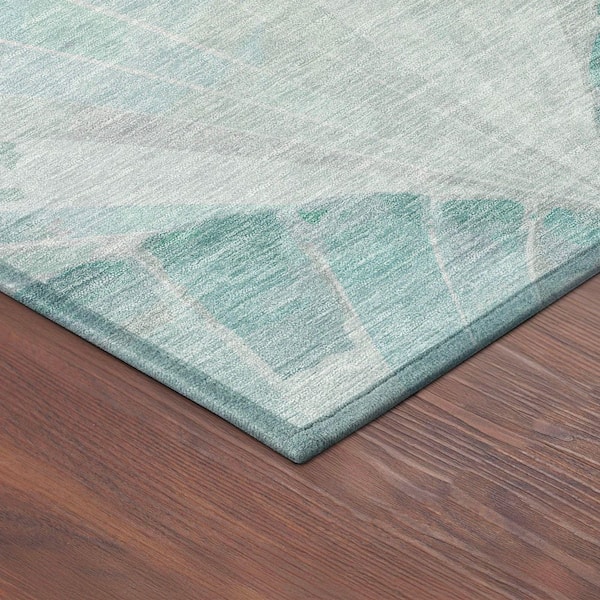 Chantille Machine Washable Indoor/Outdoor Abstract ACN2401 Teal 2 ft. x 3 ft. Accent Rug