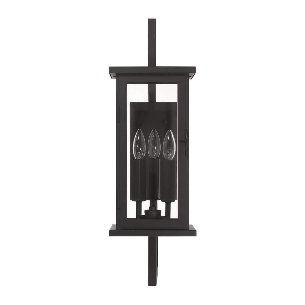Jordan Black Outdoor Lantern Wall Sconce 12.5 in. Weather Resistant Hardwired with No Bulb(s) Included price history on PriceWatchPro