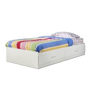 Logik 2-Drawer Twin-Size Storage Bed in Pure White