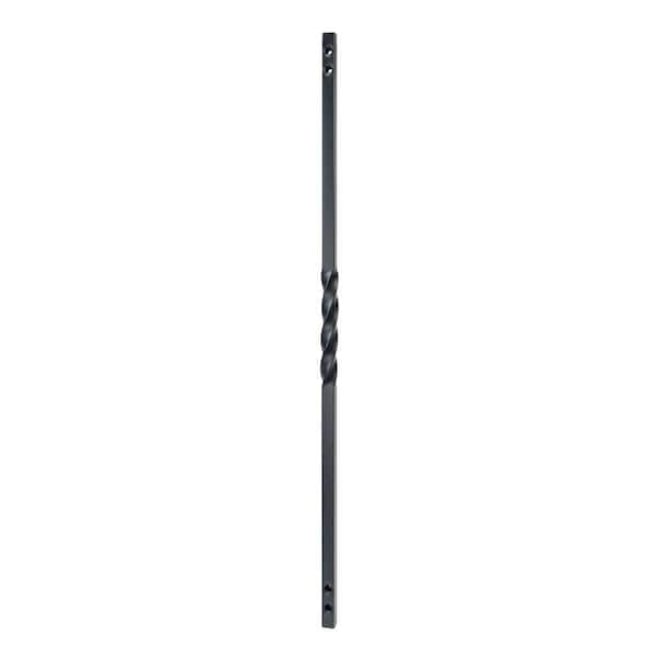 Fortress Railing Products 31 in. x 5/8 in. Black Sand Steel Square 1-Twist Face Mount Deck Railing Baluster