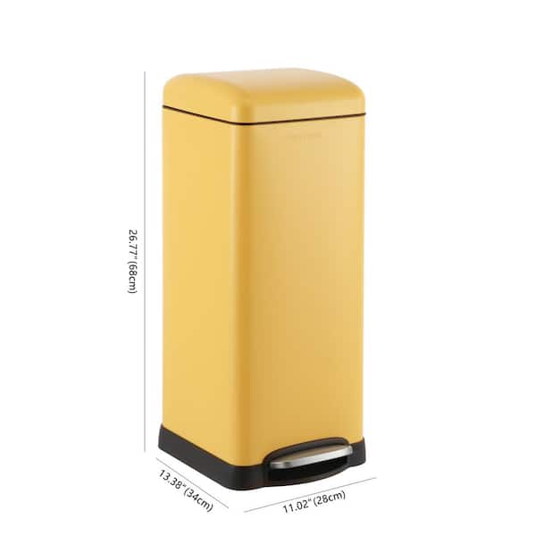 happimess Betty Retro 8 Gal. Step-Open Trash Can, Daffodil Yellow
