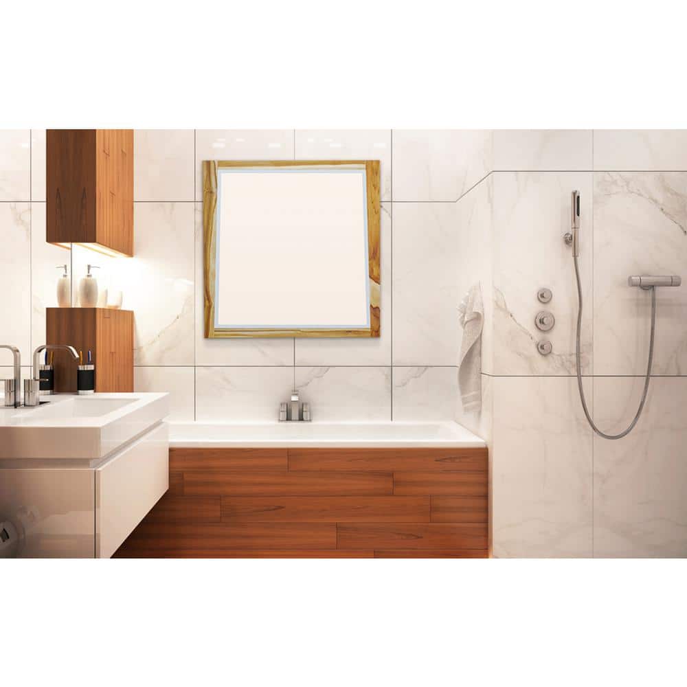 Earthy Teak 36" Rectangular Bathroom Vanity Mirror