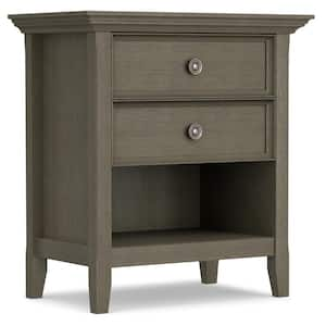 Amherst Solid Wood 24 in. Wide Traditional Bedside Nightstand Table in Farmhouse Grey