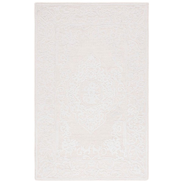 SAFAVIEH Abstract Ivory/Beige Doormat 3 ft. x 5 ft. Modern Transitional Area Rug