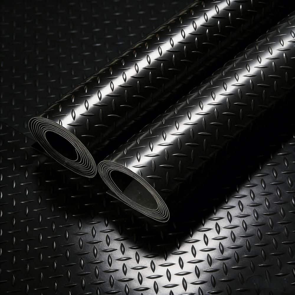 4 ft. x 6 ft. Black Vinyl Diamond Plate Garage Flooring Roll Mat price history on PriceWatchPro