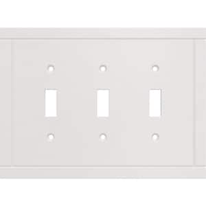 Belfast 3-Gang Triple Light Switch/Toggle Wall Plate, Pure White (1-Pack)