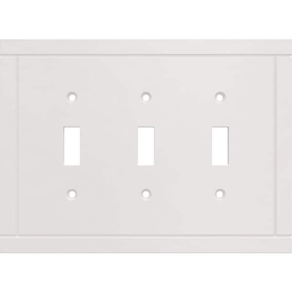 Hampton Bay Belfast 3-Gang Triple Light Switch/Toggle Wall Plate, Pure White (1-Pack)
