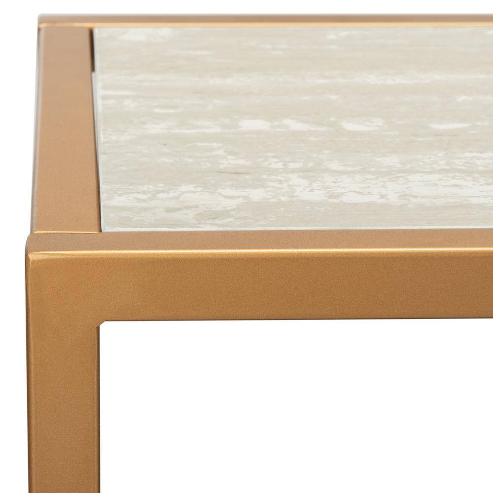 Octavia Transitional 54'' Black & Gold Metal Console Table with Storage