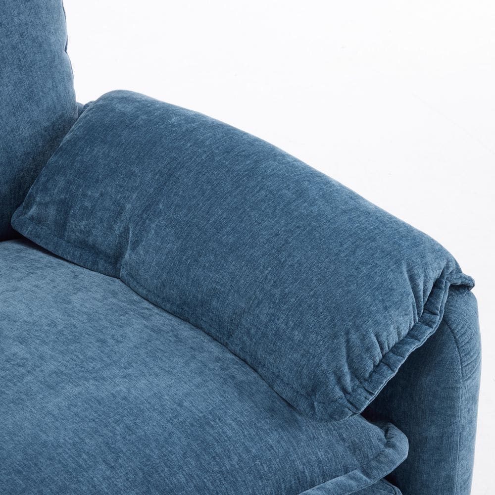 Bronx Blue Chenille Pillow Top Arm Accent Chair with Wood Frame