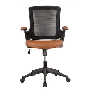 Brown Mid-Back Mesh Executive Chair with Height Adjustable Arms