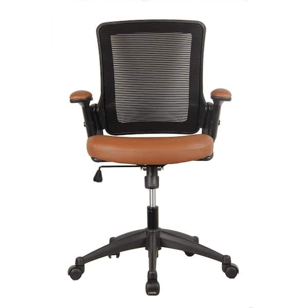 Wateday Brown Mid-Back Mesh Executive Chair with Height Adjustable Arms