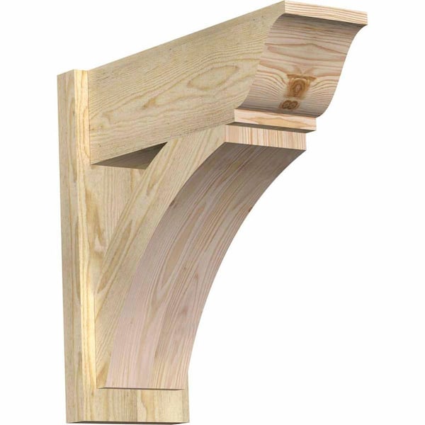 Ekena Millwork 8 in. x 22 in. x 22 in. Thorton Traditional Rough Sawn Douglas Fir Outlooker