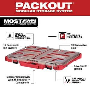 PACKOUT 11-Compartment Low-Profile Impact Resistant Portable Small Parts Organizer