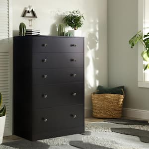Oversized 5-Drawer Espresso Chest of Drawers Dressers with 2 Large Drawers 48.3 in. H x 31.5 in. W x 15.7 in. D
