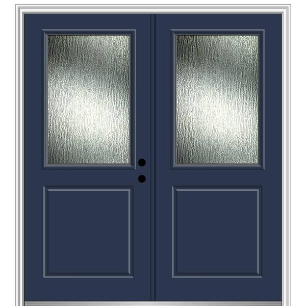MMI Door 72 in. x 80 in. Left-Hand/Inswing Rain Glass Naval Fiberglass Prehung Front Door on 6-9/16 in. Frame