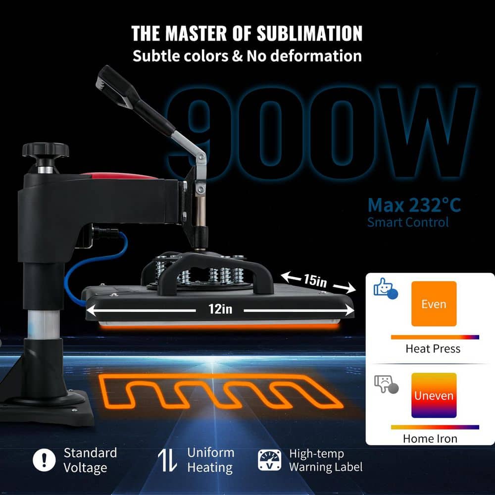 VEVOR 5-in-1 Black and Blue Vinyl Heat Press Machine