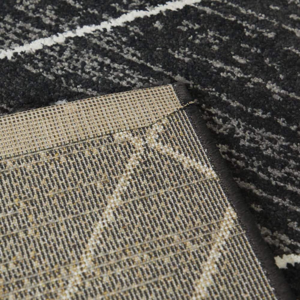 Alberto Charcoal Geometric Synthetic Area Rug 7'10" x 10'