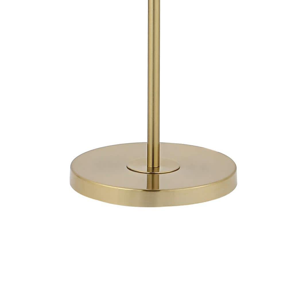 Eva 58.5" Satin Gold Metal Arc Floor Lamp with Dimmable LED