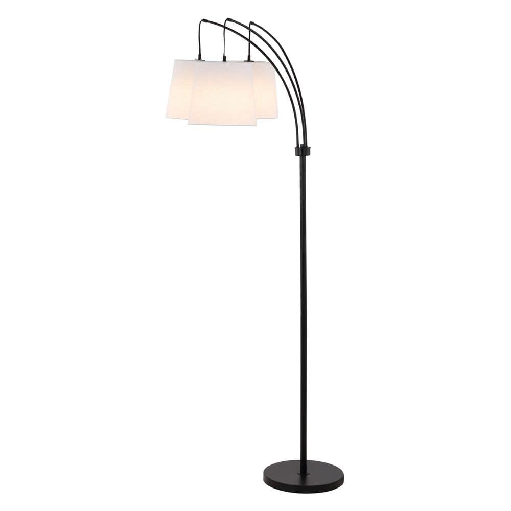 Sylva 72.5" Black Adjustable 3-Light Iron Floor Lamp