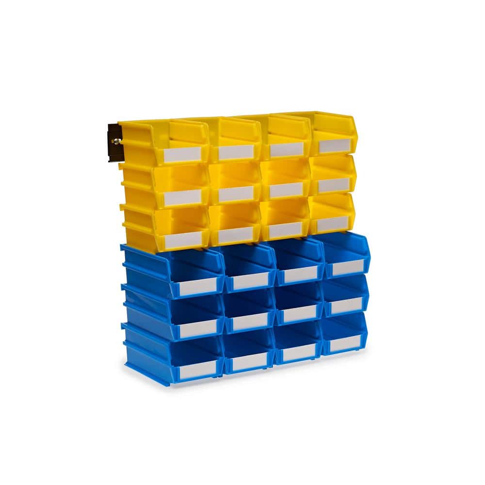 Small Part Organizer with 24 Plastic Storage Bins 11.63 in L x 31.25 in W x  23.25 in H-Steel Rack with Removable Drawers