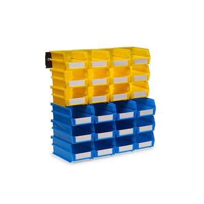 4-1/8 in. W Storage Bin in Yellow and Blue (26-Piece)
