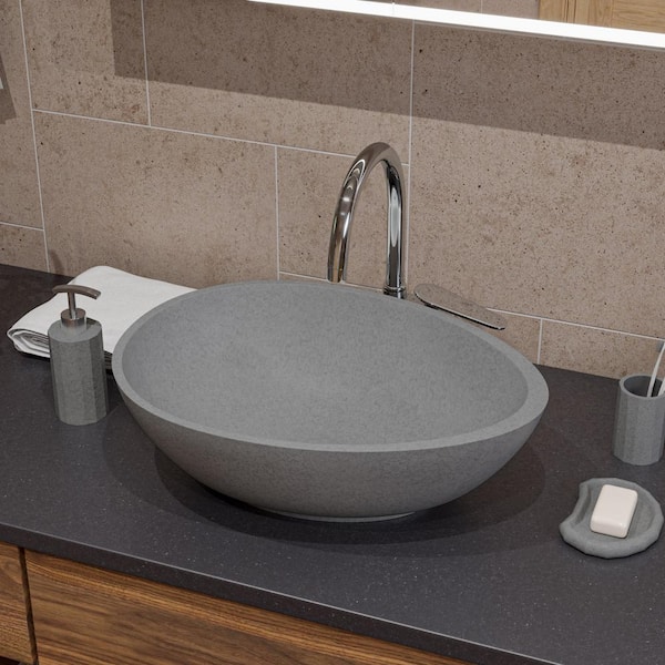 ALFI BRAND 21 in. Oval Concrete Vessel Sink