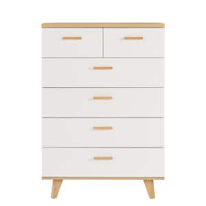 6-Drawer Rosewood Chest of Drawers with Solid Wood Handles and Foot Stand 31.50 in. L x 15.7 in. W x 45.5 in. H