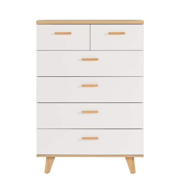 Unbranded 6-Drawer Rosewood Chest of Drawers with Solid Wood Handles and Foot Stand 31.50 in. L x 15.7 in. W x 45.5 in. H