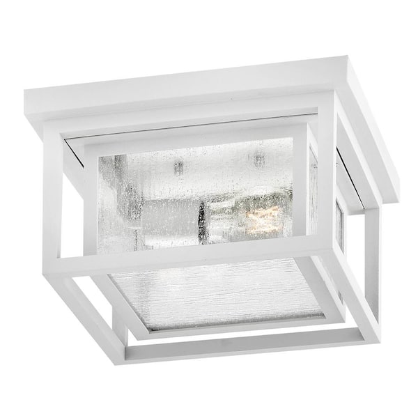 HINKLEY - Republic 11.0 in. 2-Light Textured White Flush Mount