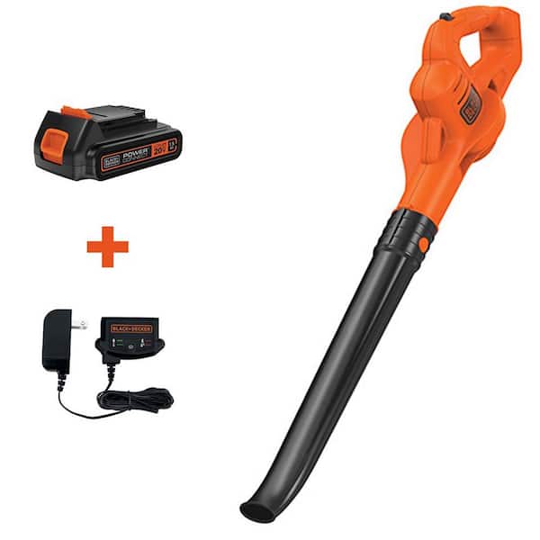 BLACK+DECKER 20V MAX 130 MPH 100 CFM Cordless Battery Powered Handheld Leaf Blower Kit with (1) 1.5Ah Battery & Charger