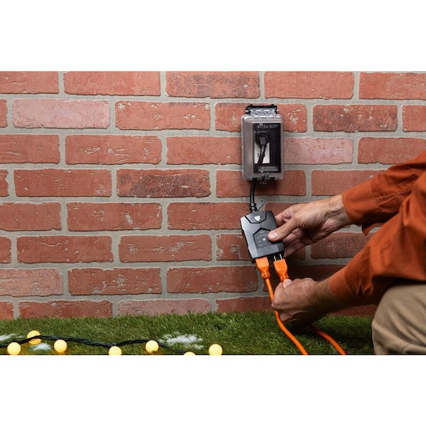 UltraPro Photocell Timer, Dusk to Dawn, 2-Grounded Outlet, 2/4/6/8hr, On/Off Button, Outdoor, Black 36-Pieces tray 86940-T1